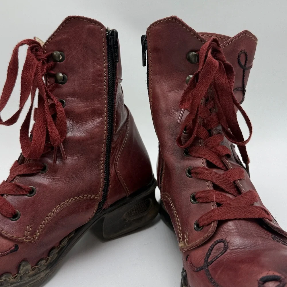 Rovers leather red steampunk Victorian boots size 8 women’s - Picture 6 of 7